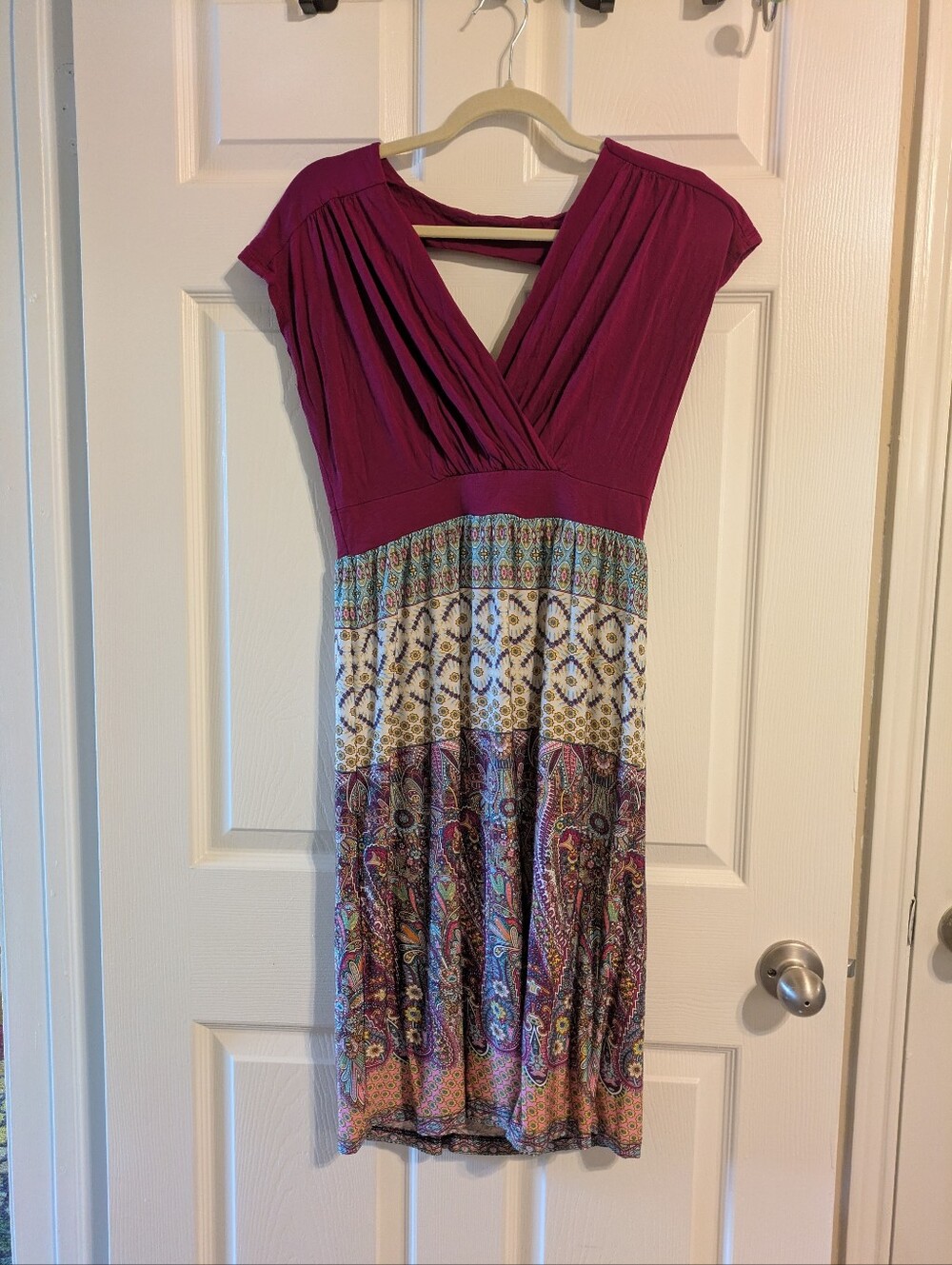 Gilli Pink Dress With Patterned Skirt L